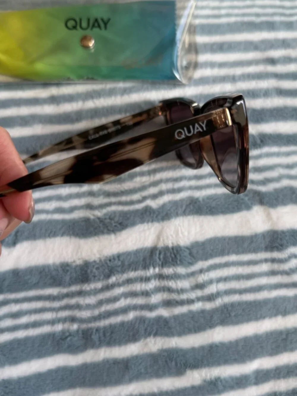 Quay Call The Shots Square Cat Eye Tortoise Brown Sunglasses